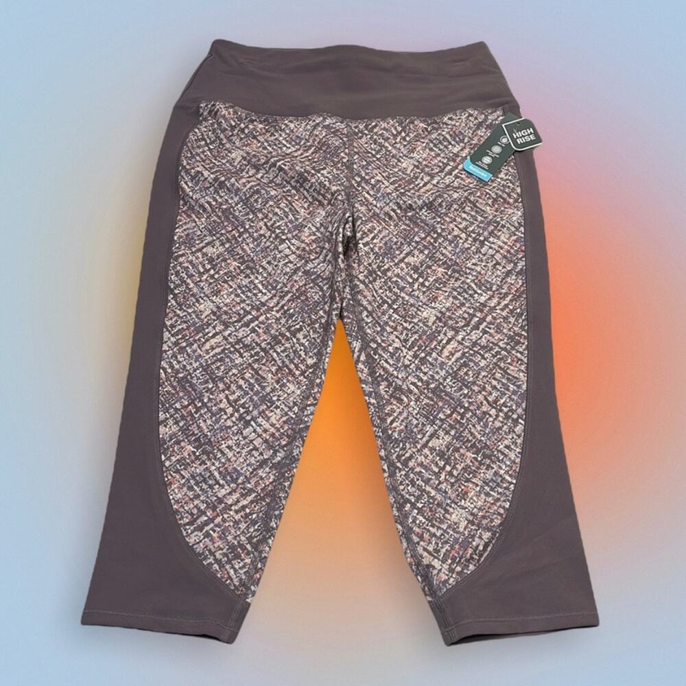 MTA SPORT Women’s 2X Purple High Rise Capri Active Leggings